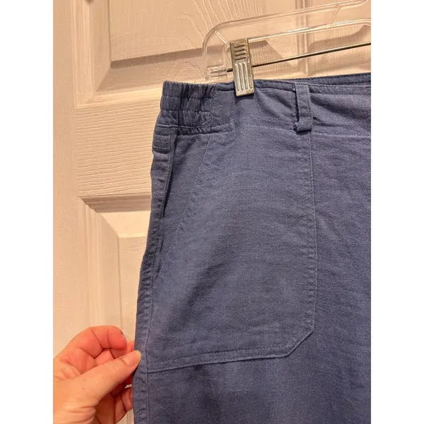 Love Tree Blue Linen Blend Utility Straight Leg‎ Pants Women Large Lightweight - Image 2