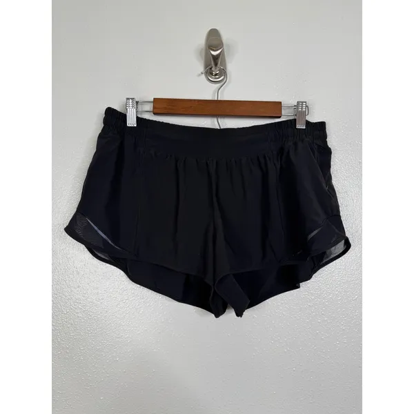 Lululemon Hotty Hot Short II 2.5 Black Running Shorts Womens Size 14 NW7ARK - Image 3