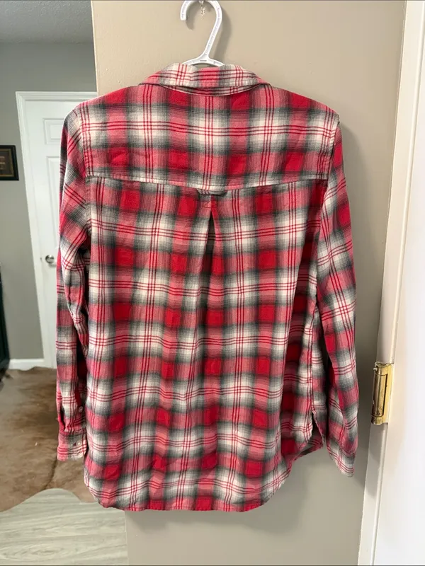 American Eagle Outfitters Red Plaid Boyfriend Flannel - Medium Nashville rodeo - Image 7