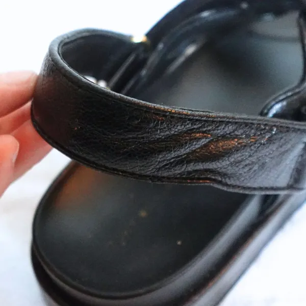 Tory Burch Black Kira Sport Strappy Sandal Gold Logo Size US 9 (w/ OG Box) - Image 6