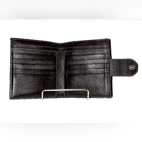 Authentic Gucci GG Supreme Coated Canvas and Leather French Flap Bifold … - Image 6