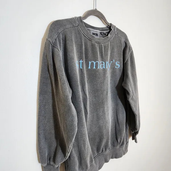 MV Sport St. Mary’s Gray Mineral Wash Sweatshirt Size Medium - Image 3