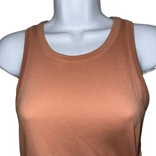 EXPRESS Peach Ribbed Sleeveless‎ Mini Dress Rhinestone Brooch NWT Size XS - Image 3