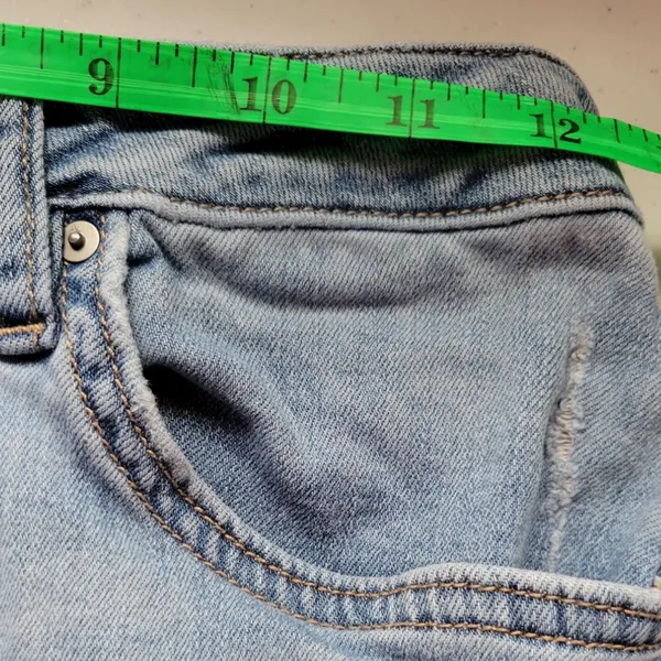 Calvin Klein Jeans Distressed Denim Mini Skirt‎ Coastal Cowgirl Western Festival Retro 90s Size 27 - Image 5