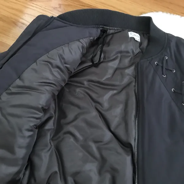 NEW LF Stores Charcoal Gray Bomber Jacket - Image 7