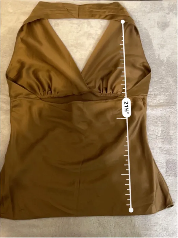 Silk Express Brown Halter Tank Top M - Image 7