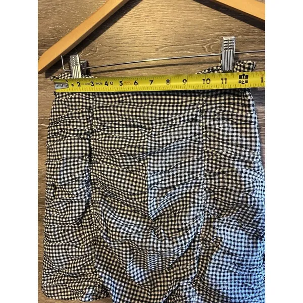 Abercrombie Fitch Mini Skirt Gray White Checkered Plaid Zip Size Small S - Image 6