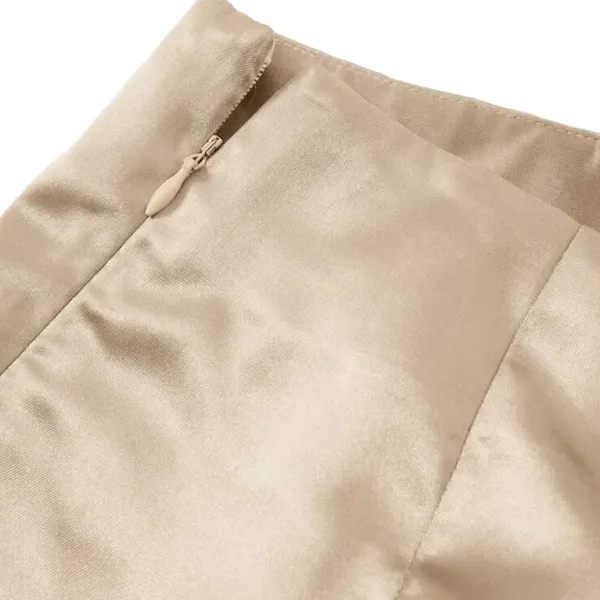 🆕Satin Side Zip Gold Mini Skirt Size XS - Image 4