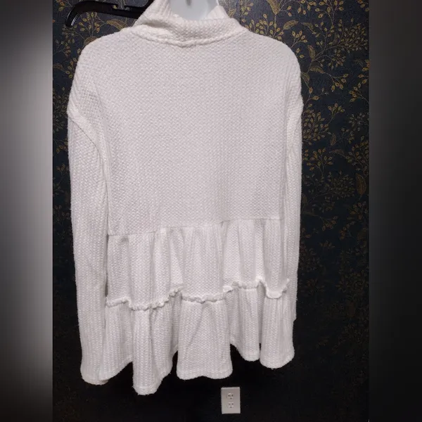 Altar'd State Cream Turtleneck Waffle Knit Sweater - Image 2