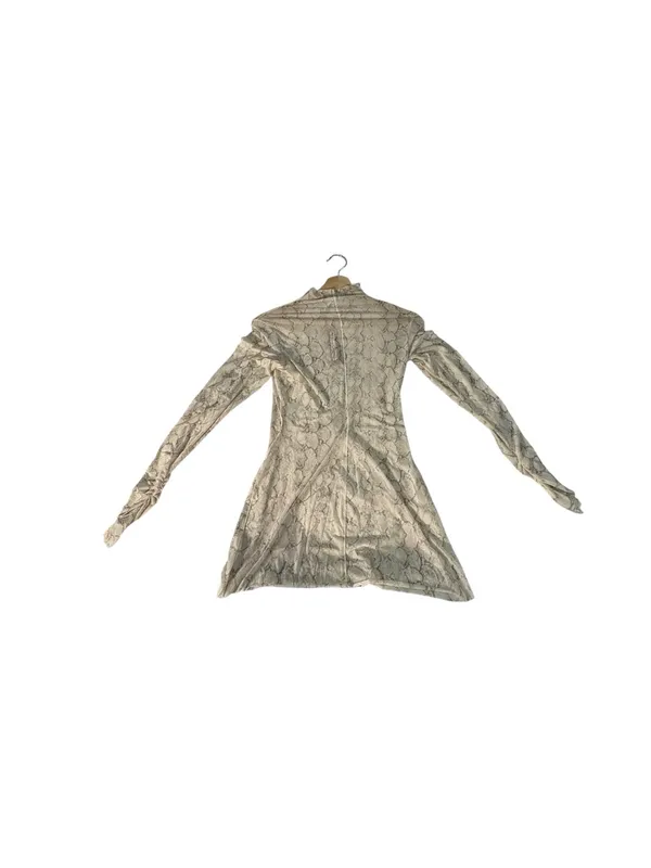 NWT SKIMS Milky Sheer Tunic M Stone Pastel Snake Print Mock Neck Mesh Rare - Image 5