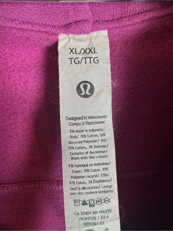 Lululemon Scuba Oversized Half-Zip Hoodie Moonlit Magenta XL/XXL - Image 5