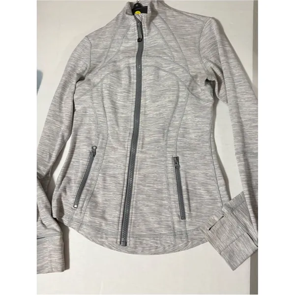 EUC lululemon 8 define jacket white gray space dye women’s - Image 7