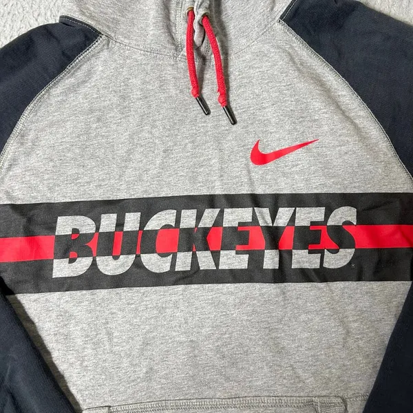 Ohio State Buckeyes Hoodie Womens L Gray Nike Pullover‎ NCAA College School - Image 4