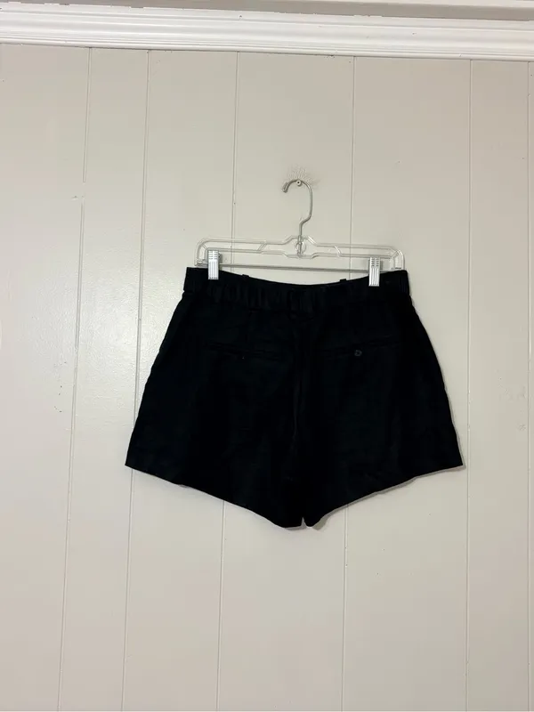 Abercrombie & Fitch A&F Linen Collection High Rise Tailored Shorts Black 27 - Image 2
