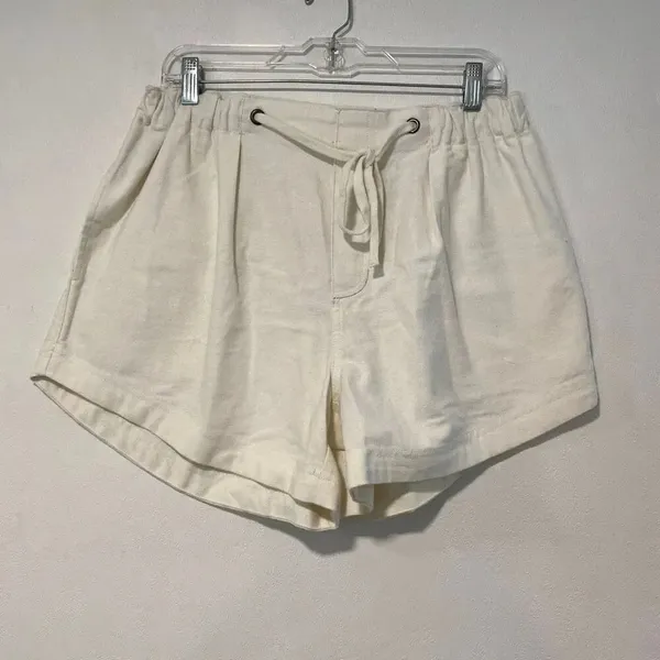 Free People White Drawstring Shorts Size S NWT Coastal Boho Summer - Image 2