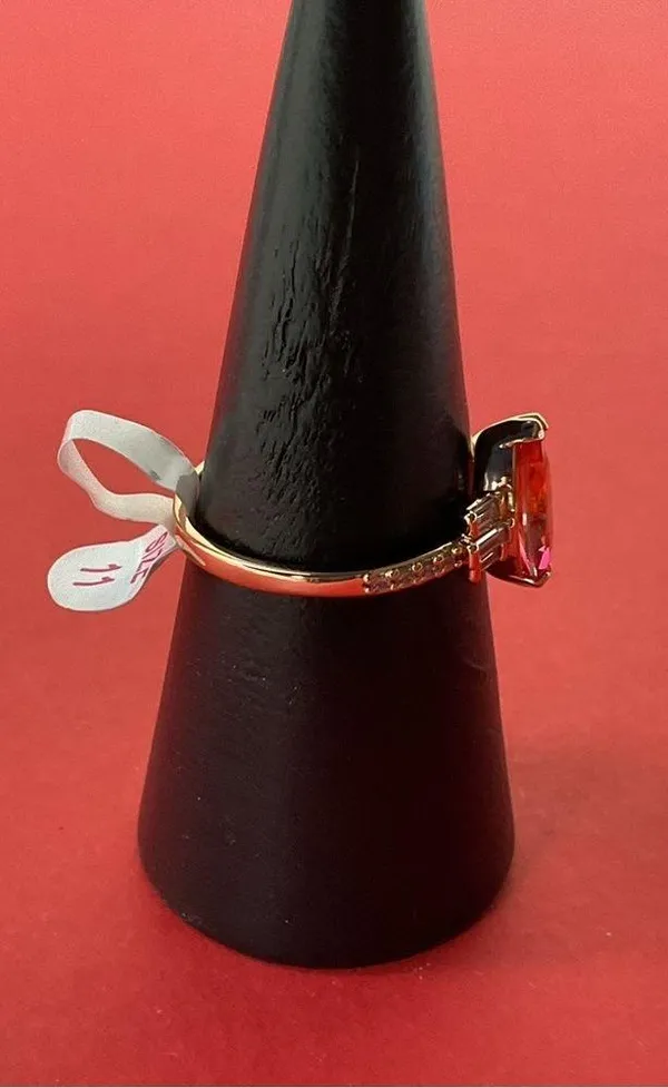 Bomb Party RBP6389 “As Long as it Takes” LC Tourmaline on RoseGold Sz11 Ring NWT - Image 2