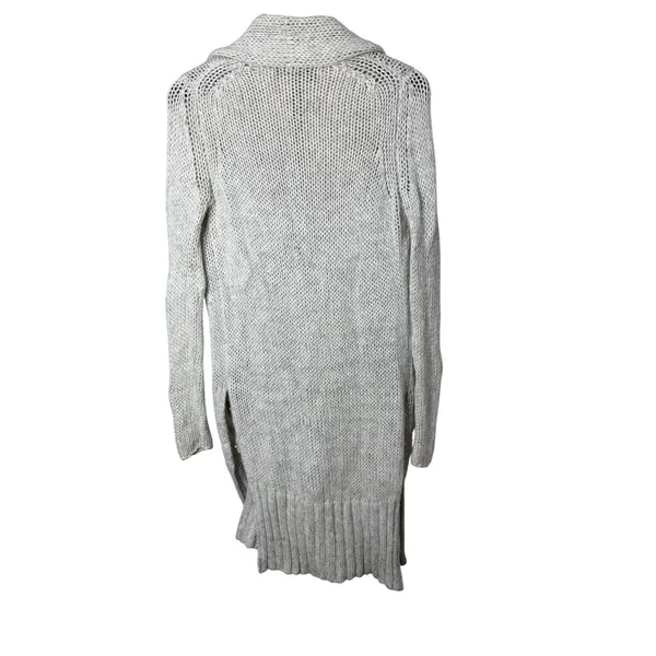 360 Cashmere‎ Wool Blend Open Front Cardigan Oatmeal Grey Chunky Knit Small - Image 8
