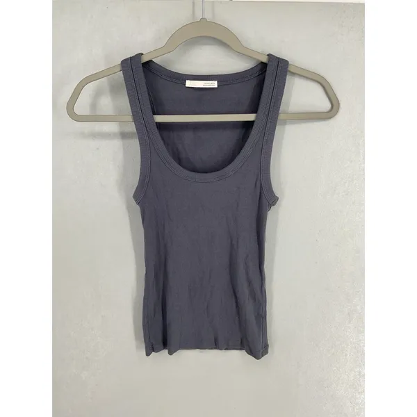 Zara Womens Tank Top Ribbed Scoop Neck Gray Small - Image 2