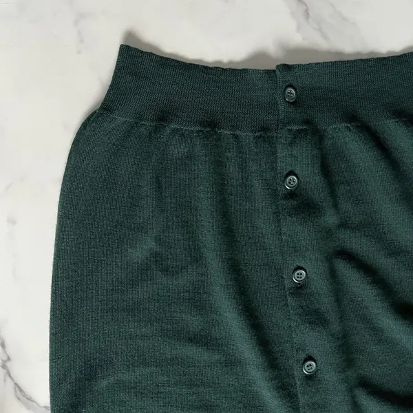 Quills Woollen Market Ireland Merino Wool Cardigan Forest Green Sz Medium - Image 8