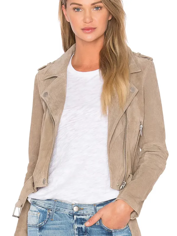 Blank NYC Taupe Suede Moto Jacket size Small $198 - Image 3