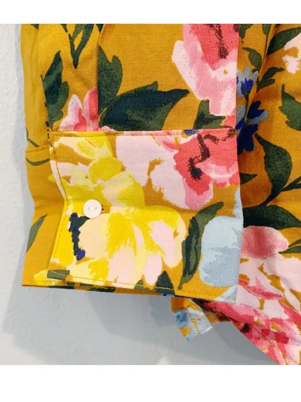 Old Navy Mustard Floral V-Neck Blouse – NWT (Size XL) BOHO - Image 4