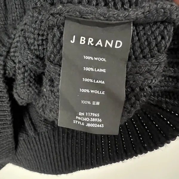 J Brand‎ Sweater Women's Medium Noella 100% Wool Cable Knit Turtleneck Chunky - Image 10