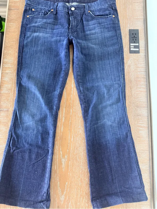 Women’s VTG 7 For All Mankind A-Pocket Bootcut Jeans Sz 31 Made in USA - Image 4