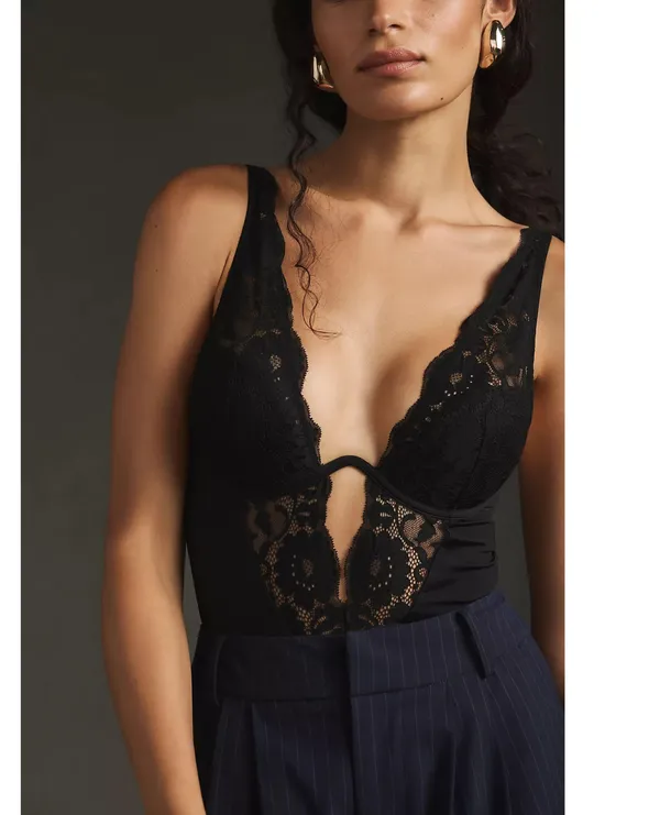 Anthropologie By Plunge Underwire Lace Bodysuit - Image 3