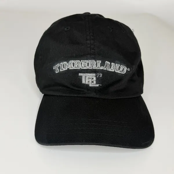 Vintage 90's Timberland Logo Black Baseball Cap Adjustable Hat Cotton Women - Image 2