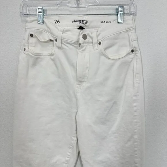 J. Crew Women's Size 26 Classic Straight White Denim Jeans Classic Coastal - Image 6