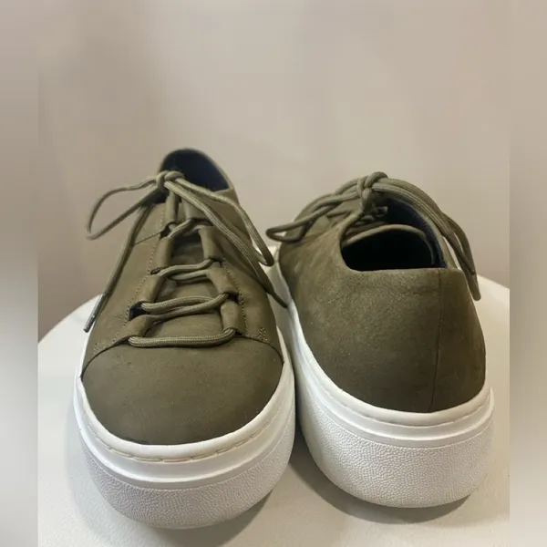 Eileen Fisher Prescot Platform Sneakers Olive Nubuck Leather Women 6.5 - Image 5