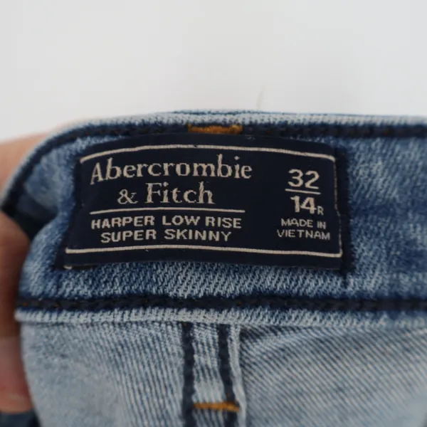 Abercrombie & Fitch Harper Low Rise Super Skinny Jeans Womens 32/14R Blue Denim - Image 3