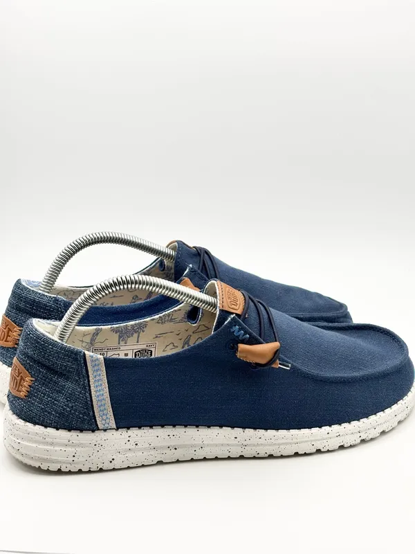 Hey Dude WENDY WASHED Navy Canvas Slip-On Loafers Size 10 - Image 2
