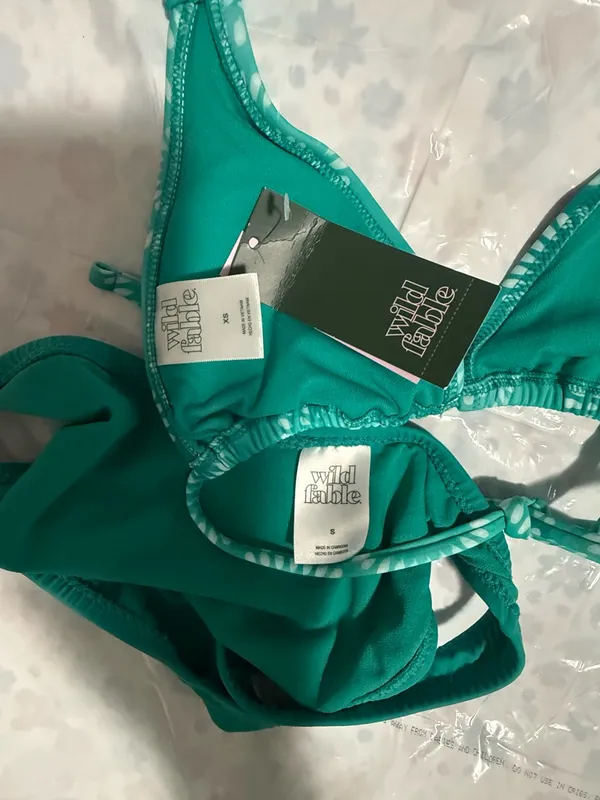 wild fable Teal Green Patterned Triangle Bikini - Image 5