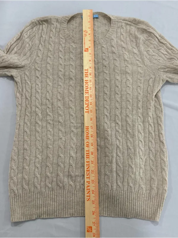 Antonio Melani 100%‎ Cashmere Sweater Beige Crew Neck Size Large - Image 5