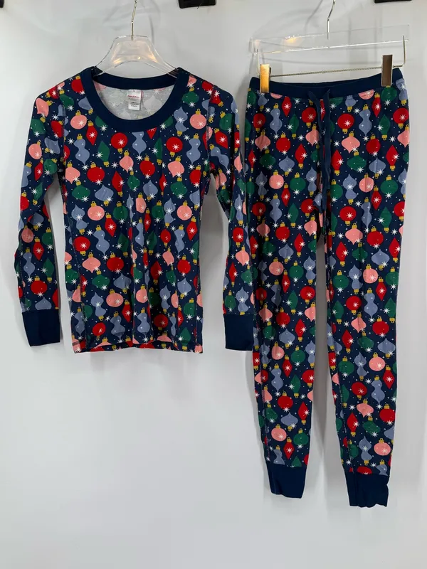 Holiday HannaJams™ Pajama Set Shiny Bright Ornaments size xs - Image 3