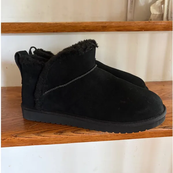 Koolaburra by UGG Victoria Mini Black Suede‎ Faux Fur Boots Womens 11 - Image 3