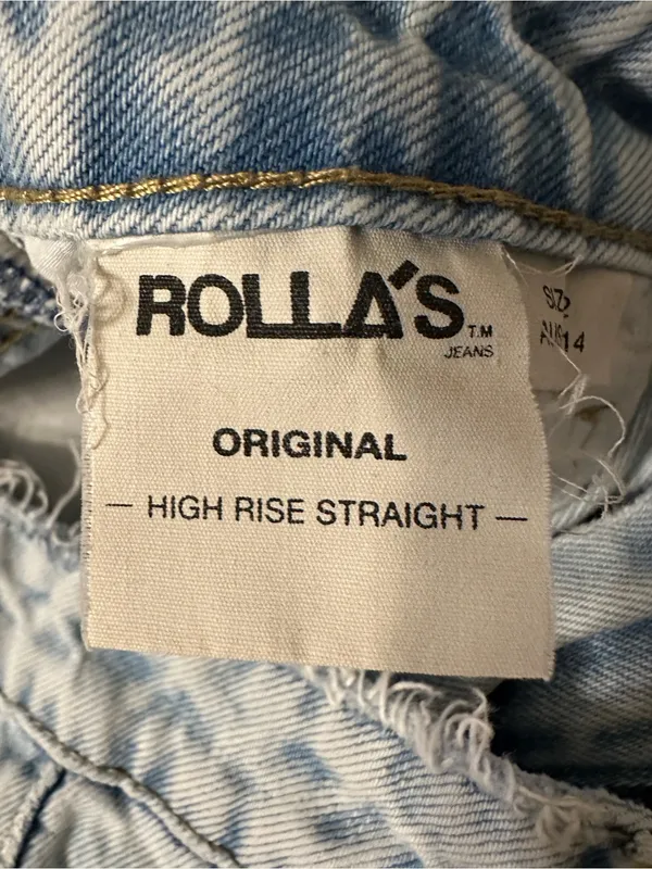 Rollas Original High Rise Straight Jeans - Distressed - Size Aussie 14 (US 10) - Image 8