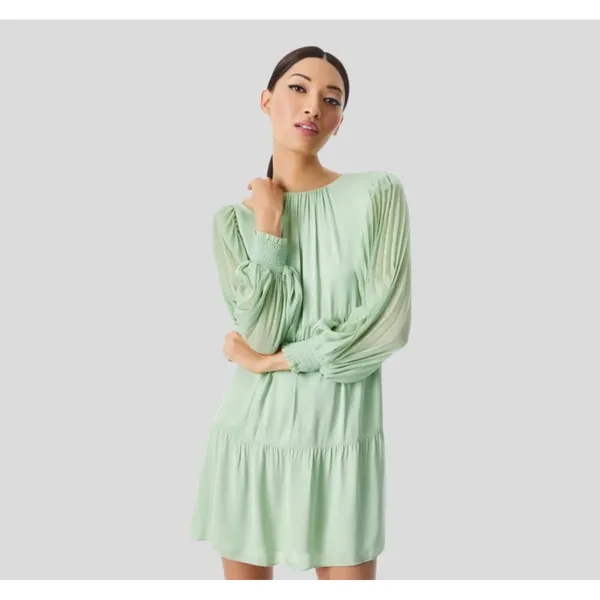 NWT Alice + Olivia Antonette‎ Crew Neck Mini Dress Color: Sea-foam Sz XS $465 - Image 2