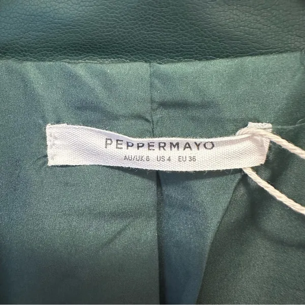 Peppermayo Exclusive - In My Natural Element PU Jacket - Dark Forest Size 4 - Image 4