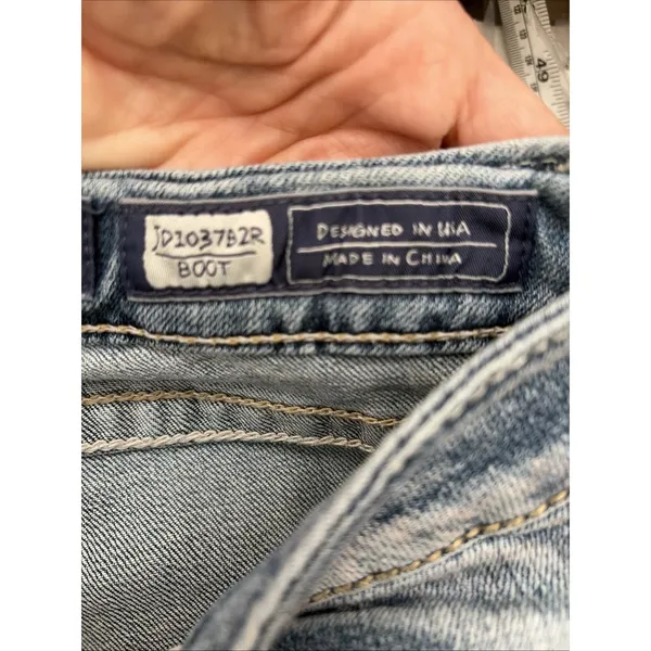 Miss Me Bootcut Jeans Womens 32 Blue Embellished Wing Pocket Stretch - Image 4