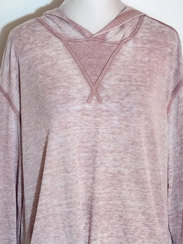 Altar'd State Revival Pink Distressed Oversized Hoodie Pullover Size Small - Image 2