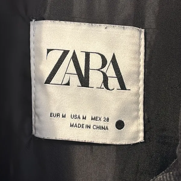 Zara Black and Plaid Jean Jacket - Image 3