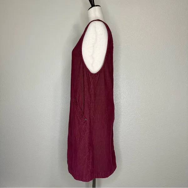 Blue J. 100% Cotton Corduroy Burgundy Button Down Sleeveless Dress - Image 5
