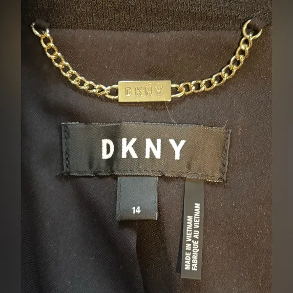 NWT DKNY Black Military Blazer Jacket Double-Breasted Gold Button Stand Collar - Image 14