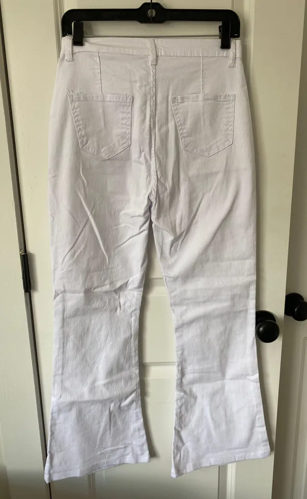 SheIn White High Waisted Jeans - Image 4