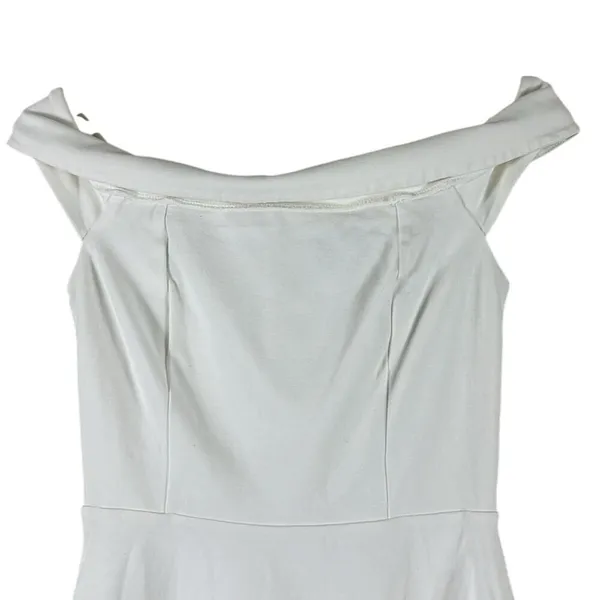 Lulus Off The Shoulder Solid Skater Mini Dress White Bridal Party Size S - Image 5