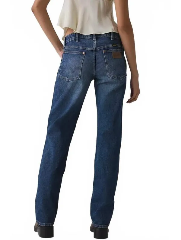 UO Wrangler Cowboy Low-Rise Straight Jeans Urban Outfitters NWT Blazer Blue 25 - Image 3