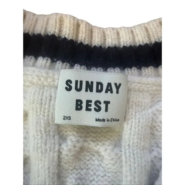 Aritzia Sunday Best Winston Sweater Vest Cream XXS Old Money Wool Blend - Image 4