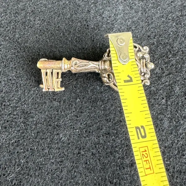 Vintage‎ L.I.W. Co 1950 key tie clip, brooch, EUC - Image 6